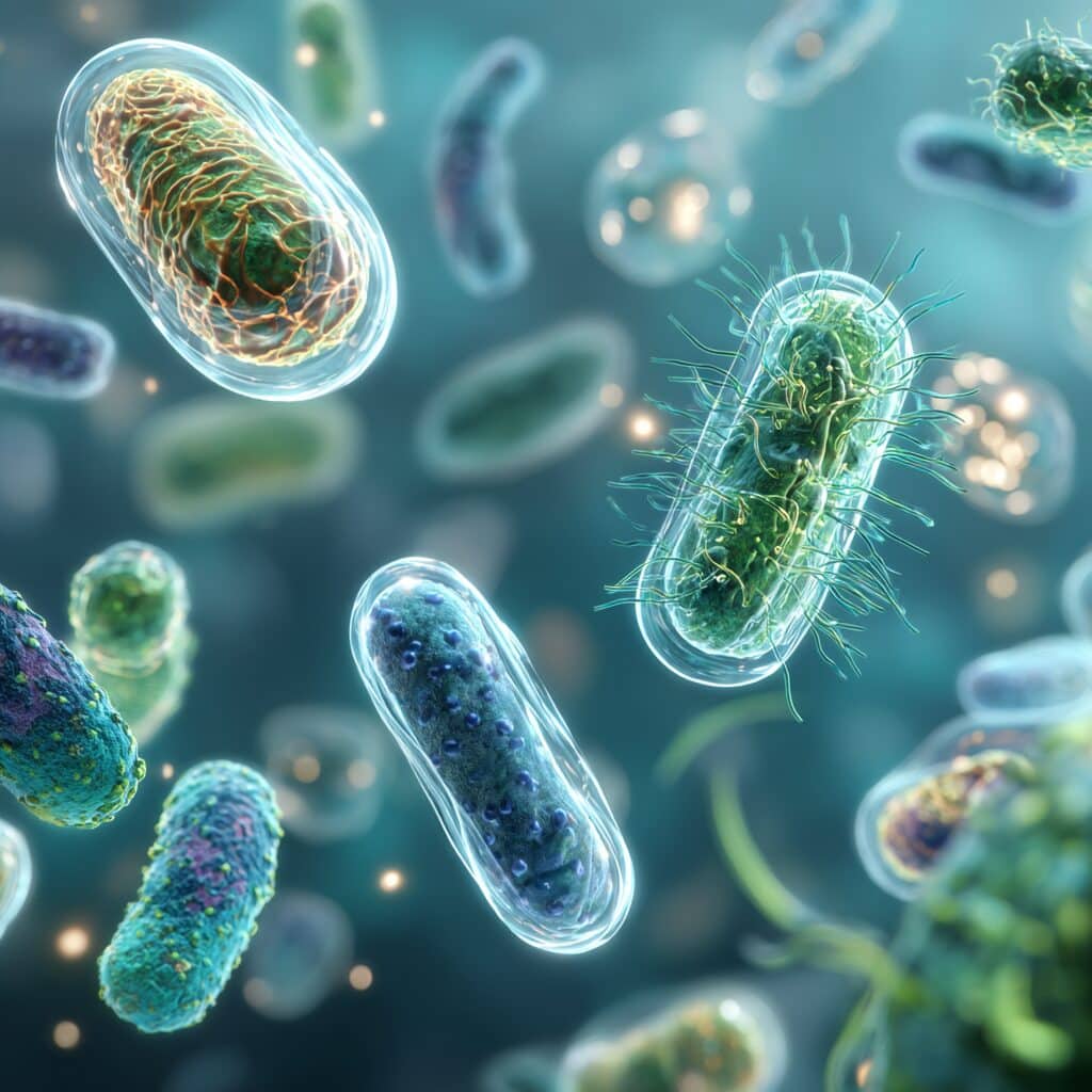 visuel du microbiote intestinal soutenu par les souches probiotiques de Florapro-7