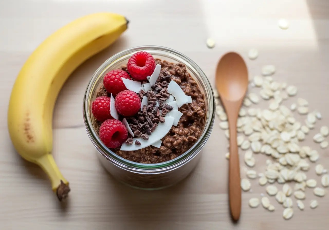 Overnight oats chocolat protéinés