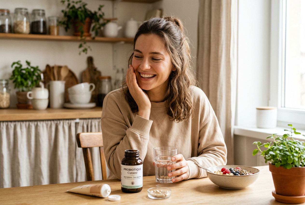 Quel est l'impact du probiotique sur la réduction des inflammations cutanées ?