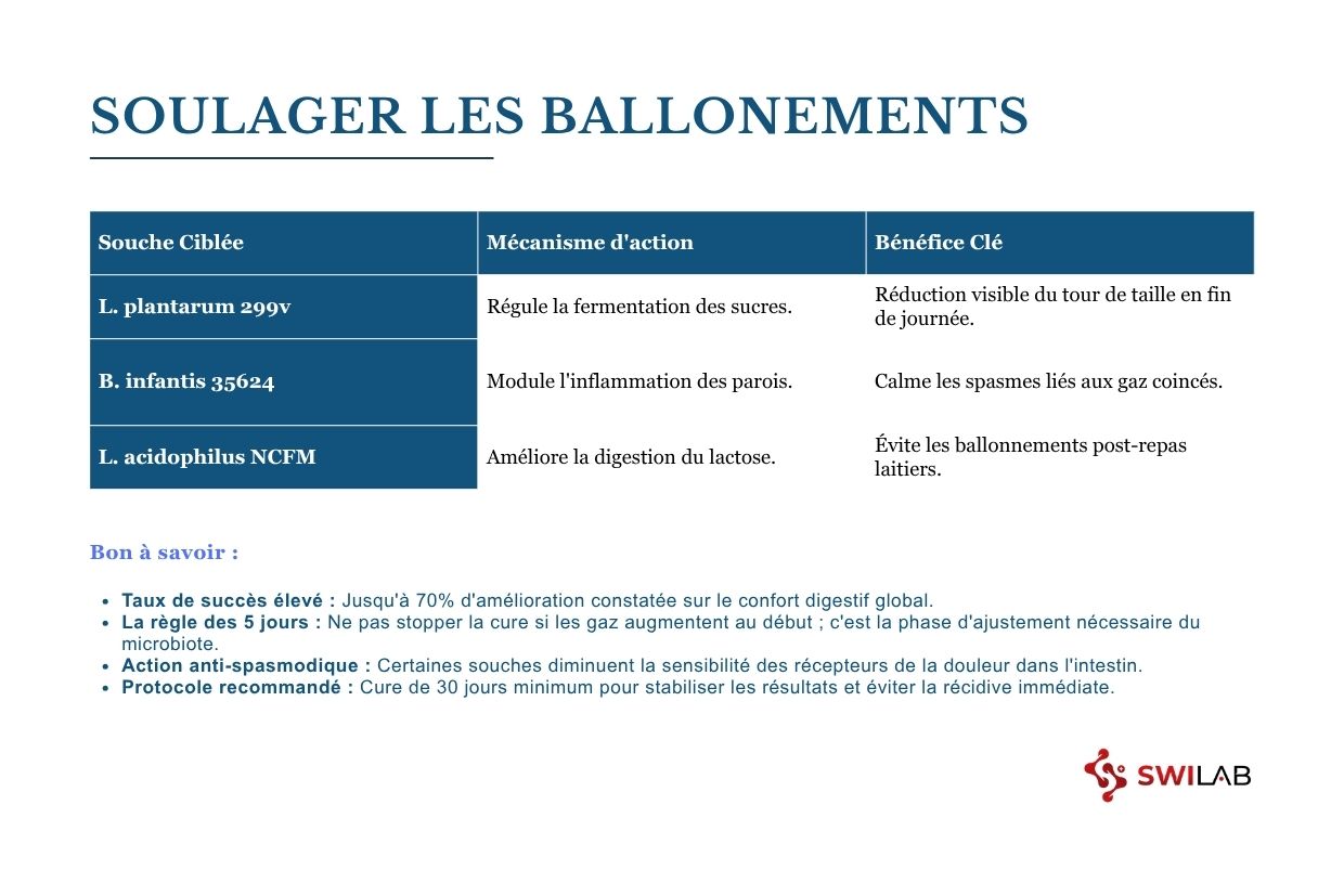Quel probiotique est le plus adapté pour soulager les ballonnements H2