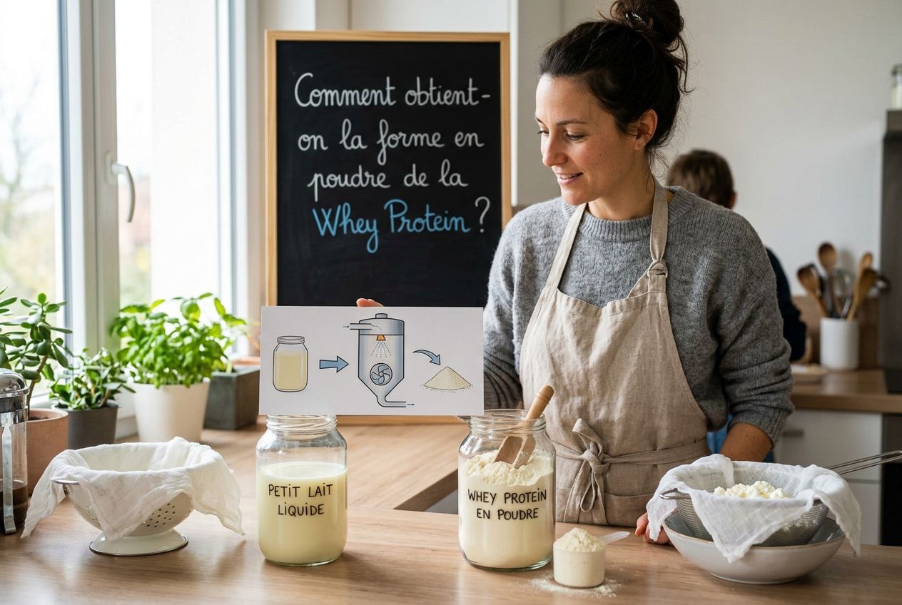 Comment obtient-on la forme en poudre de la Whey Protein ?
